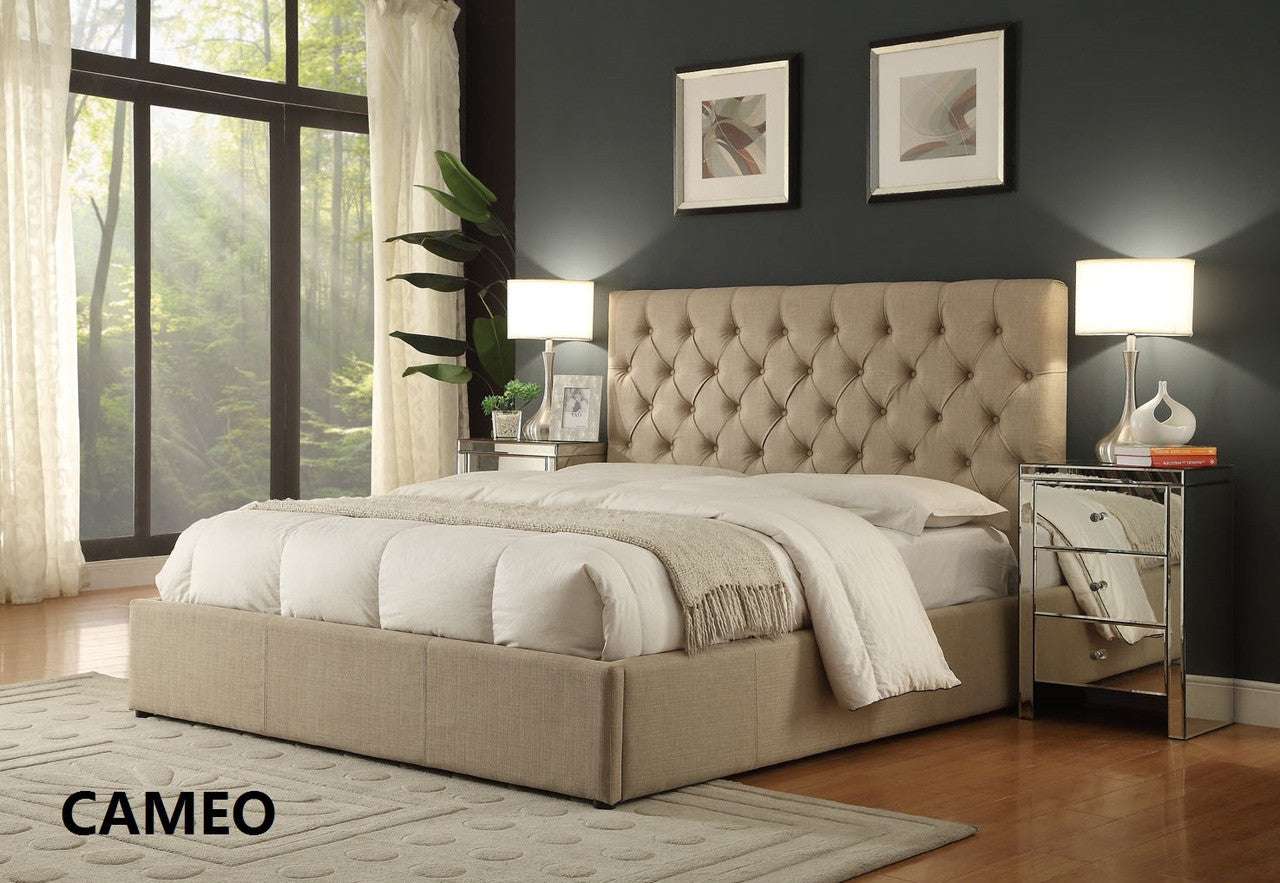 Cameo Upholstered Linen Fabric Headboard
